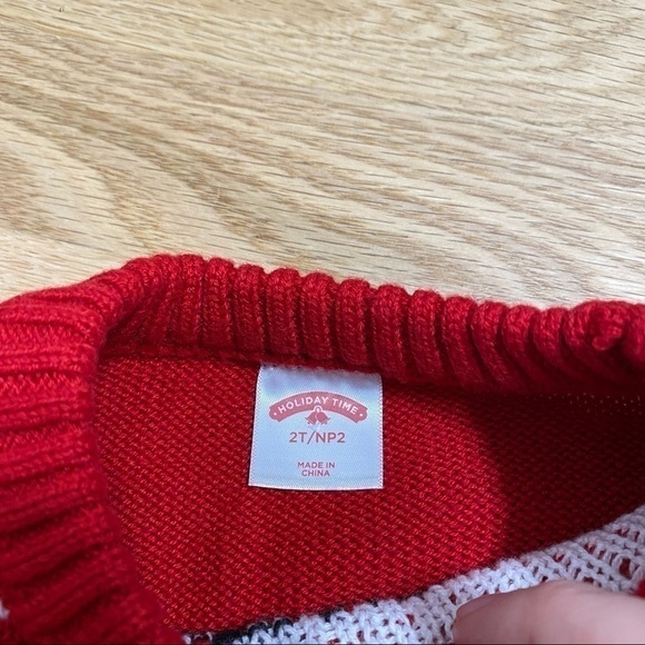 Holiday Time Santa Clause Christmas Sweater NWT 2T Red - Picture 4 of 4